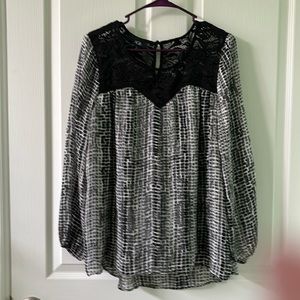 AGB BLACK LACE AND BLACK & WHITE BLOUSE